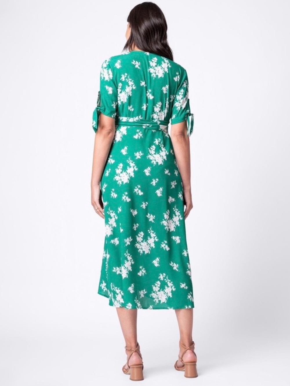 Seraphine Bessie Maternity Floral Wrap-Style Midi Dress - Picture 3 of 8